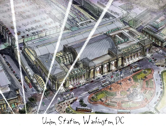 Union-station-washingtonDC-drawing-by-william-block
