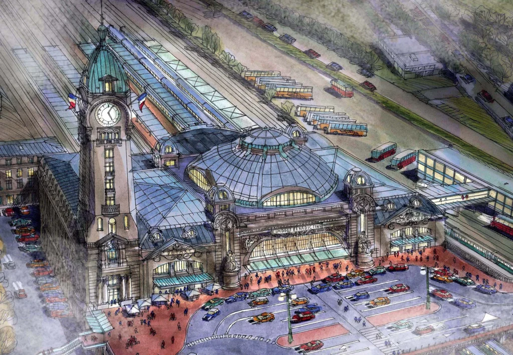 gare-st-benedictins-limoges-drawing-by-william-block